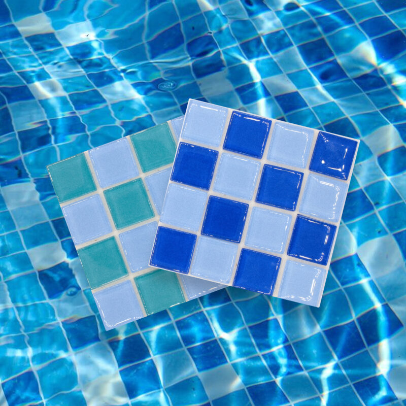 DIY Fliesenuntersetzer Set – Swimming Pool